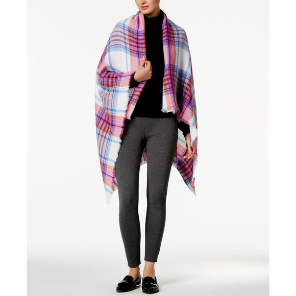 INC International Concepts College Plaid Wrap Retail $49.50 - Picture 1 of 7